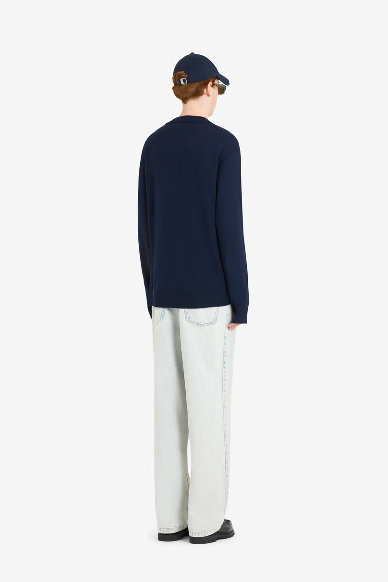 ETUDES STUDIO MERINO ROUNDNECK NAVY 5 ETUDES STUDIO MERINO ROUNDNECK NAVY 5