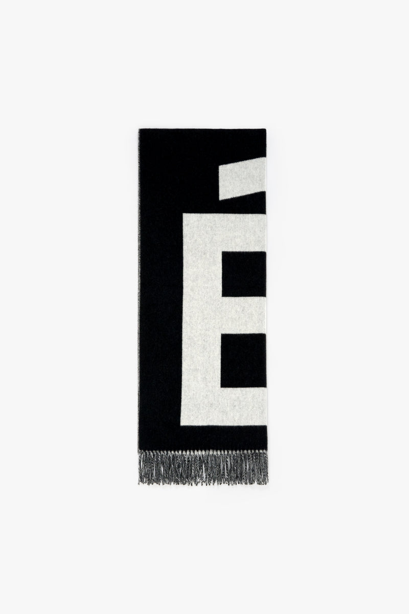 ETUDES STUDIO WOOL SCARF BIG E BLACK 1 ETUDES STUDIO WOOL SCARF BIG E BLACK 1