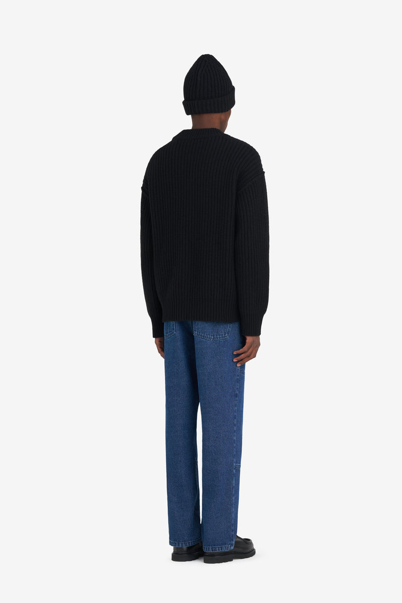 ETUDES STUDIO RIBBED ROUND NECK EUROPA BLACK 4 ETUDES STUDIO RIBBED ROUND NECK EUROPA BLACK 4