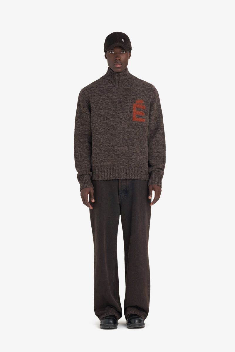 ETUDES STUDIO FUNNEL NECK SWEATER E DARK BROWN 3 ETUDES STUDIO FUNNEL NECK SWEATER E DARK BROWN 3
