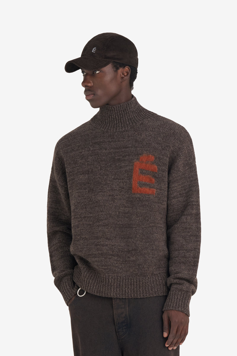 ETUDES STUDIO FUNNEL NECK SWEATER E DARK BROWN 2 ETUDES STUDIO FUNNEL NECK SWEATER E DARK BROWN 2