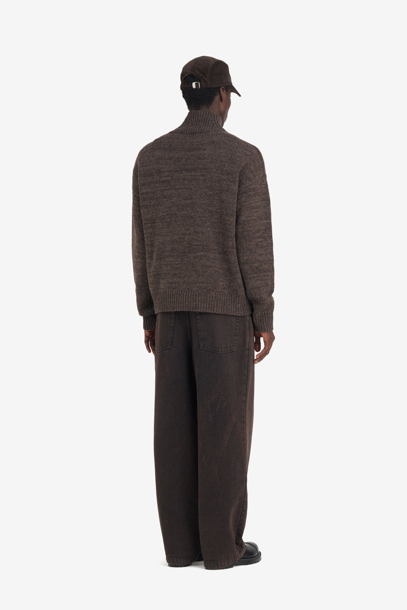 ETUDES STUDIO FUNNEL NECK SWEATER E DARK BROWN 4 ETUDES STUDIO FUNNEL NECK SWEATER E DARK BROWN 4