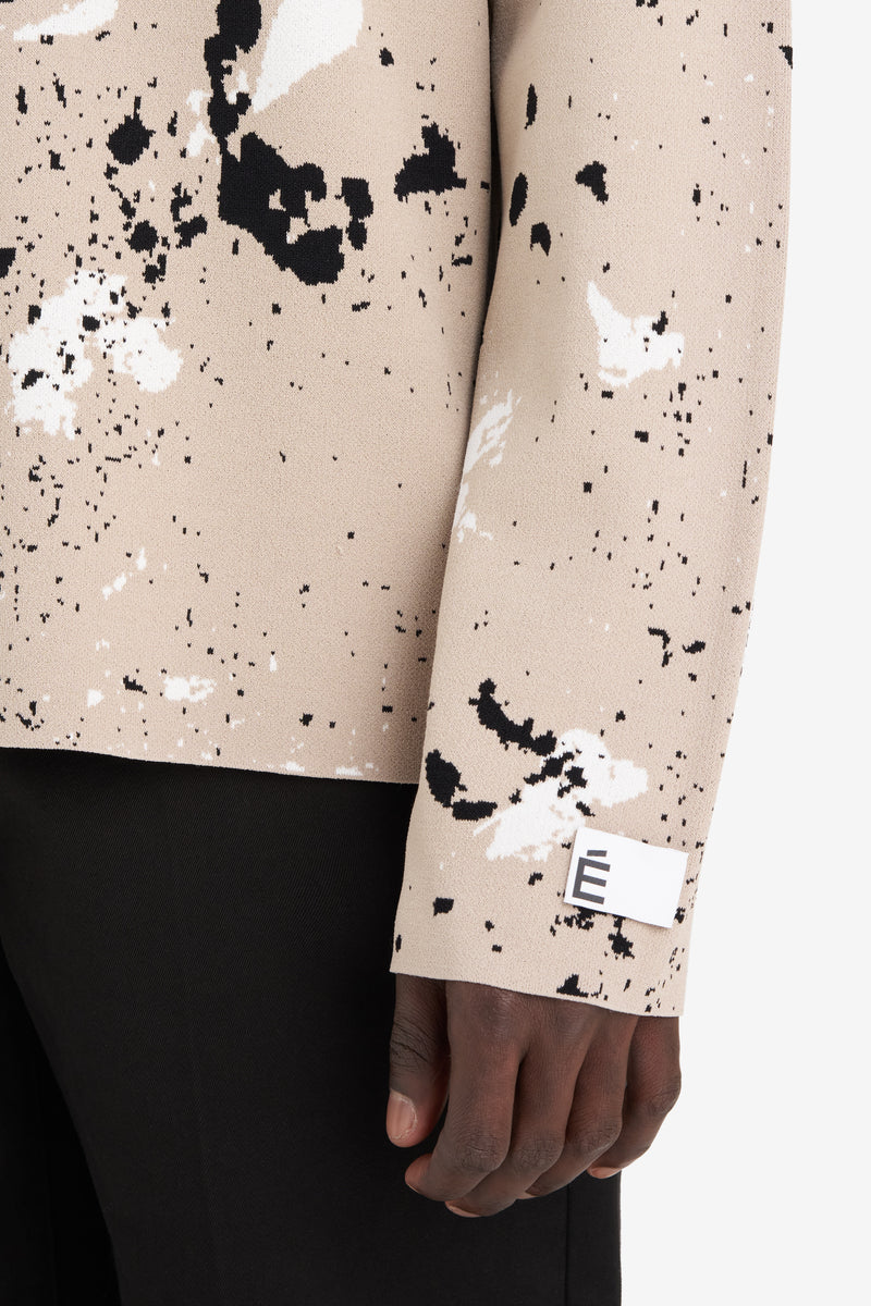 ETUDES STUDIO JACQUARD LONG SLEEVE T-SHIRT SPLASH BEIGE 5 ETUDES STUDIO JACQUARD LONG SLEEVE T-SHIRT SPLASH BEIGE 5