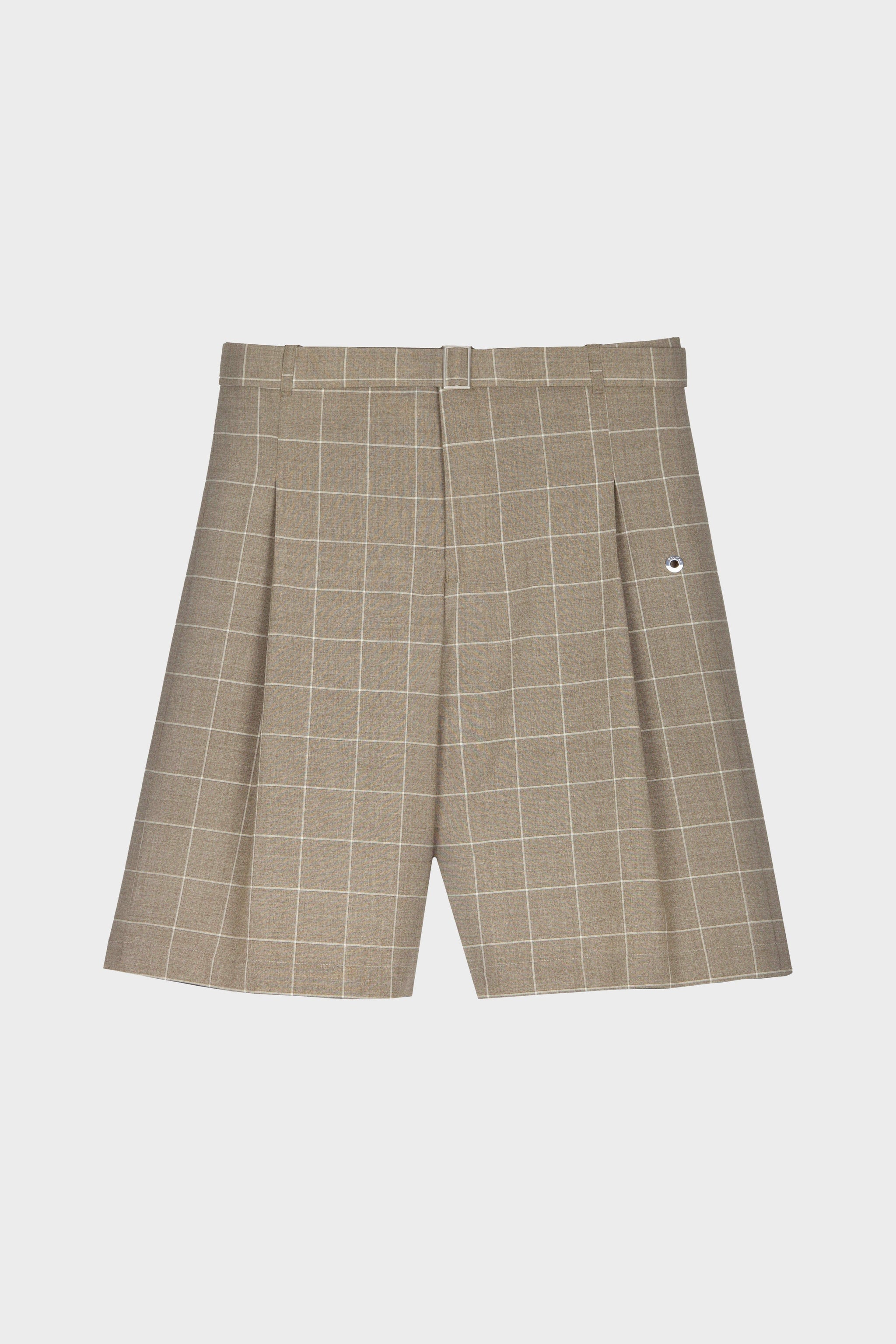 ÉTUDES COOPER SHORTS WOOL BROWN CHECK SHORTS 2