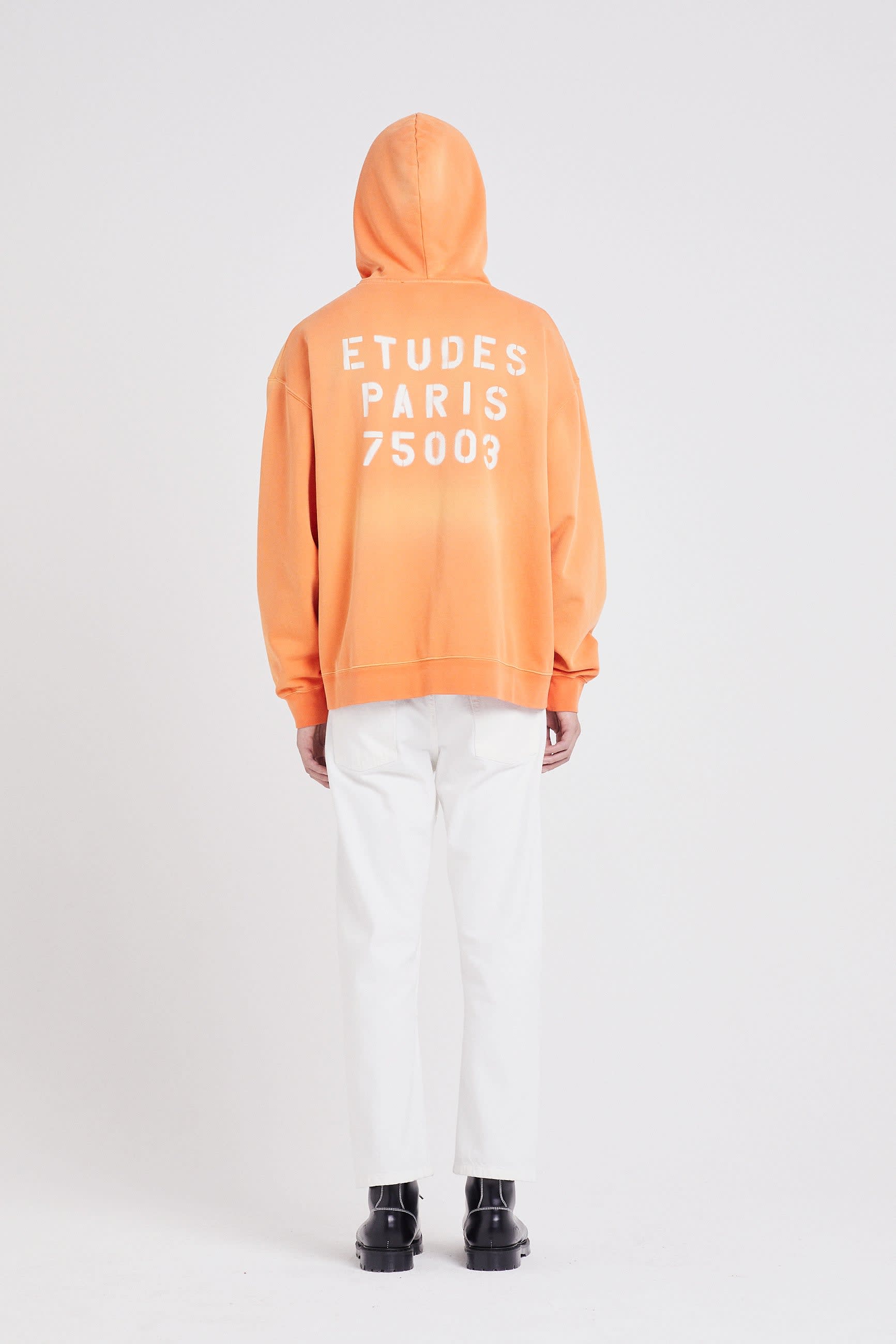 ÉTUDES EXTRA HOOD ZIPPED STENCIL ORANGE SWEATSHIRTS 4